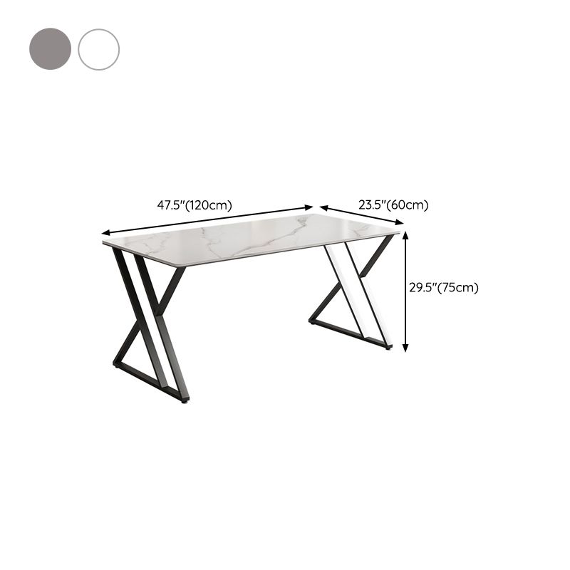 Contemporary Writing Desk Antique Finish Gaming Desk with Metal Legs Clearhalo 'furn' 'furn_office_desk' 'Furniture' 'Office Desks' 'Office Furniture' 'office_desk' 1200x1200_1d0ff510-ab6e-48b6-b825-06d4d0b16e50