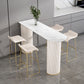 Industrial Free Form Bar Height Table Stone and Iron Bar Table with Double Pedestal Clearhalo 'Bar Furniture' 'Bar Tables' 'bar_tables' 'furn' 'furn_bar_tables' 'Furniture' 'Kitchen & Dining Furniture' 1200x1200_1d107b8a-bf5f-4d90-bb17-b666e93cee9e