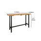 Solid Wood Top Rectangular Bar Table Industrial Pub Table with Trestle Base