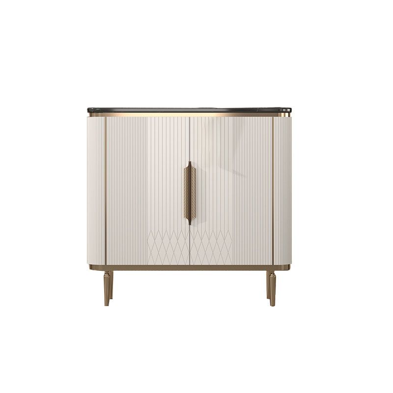 Gambe metalliche Sideboard bianca Tabella 35,4 "supporto a buffet alto con archiviazione