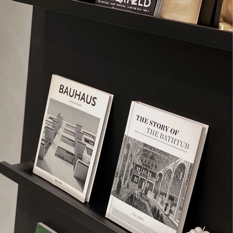 Industrial Standard Closed Back Bookcase Metal Black Bookshelf with Shelves