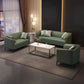 Industrial Living Room Sofa Leather Tuxedo Arm Black Seating