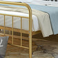 Metal Slat Bed Solid Color Open-Frame Bed With Custom Gold Legs