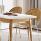 Table rectangulaire de style moderne en pierre frittée avec pieds en bois pour la maison