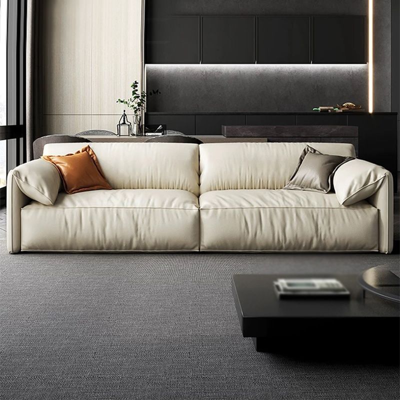 Modern Style with Pillow Armrest and Cushioned Seat Down/cotton Padded White Sofa Clearhalo 'furn' 'furn_sofas' 'Furniture' 'furniture_sofas' 'kitchen' 'kitchen_sofas' 'Living Room Furniture' 'Sofa' 'sofas' 1200x1200_1d164971-5e18-4123-ac0d-0650b8c60bb3