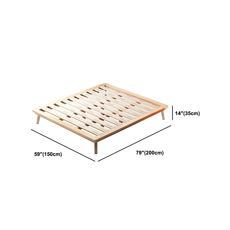 84.65 inch Wide Contemporary Bed Rubberwood Platform Bed Frame