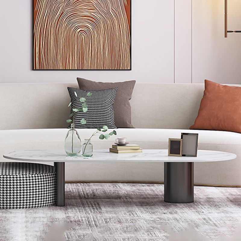 Glam 3 Legs Cocktail Table Oval Coffee Cocktail Table for Living Room Clearhalo 'Coffee & Accent Tables' 'Coffee Tables' 'coffee_tables' 'furn' 'furn_coffee_tables' 'Furniture' 'Living Room Furniture' 1200x1200_1d18839a-bdc9-489f-8245-01b25540f129