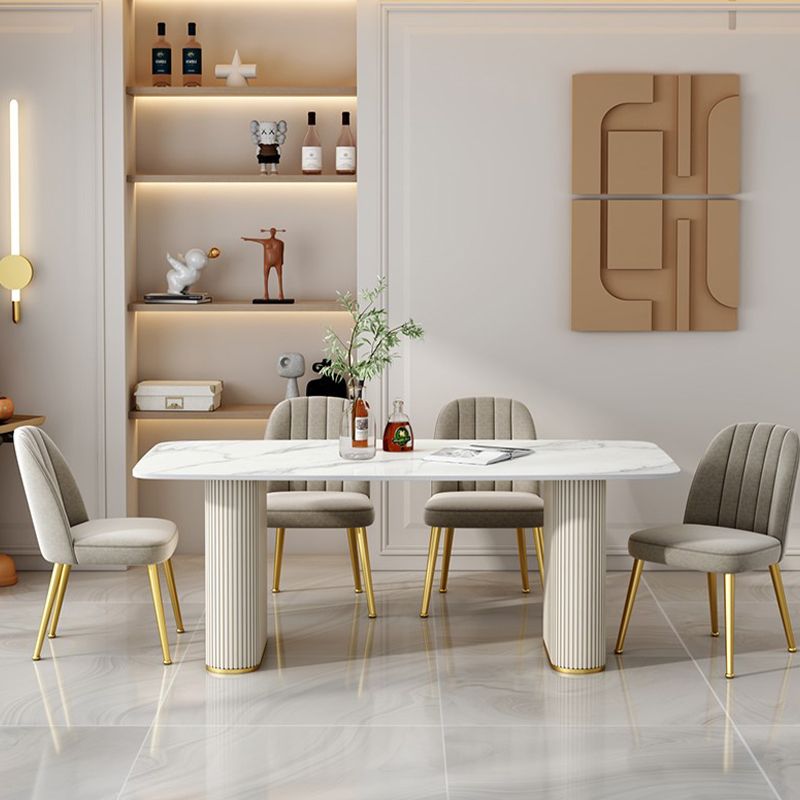 Nordic 1/2/5/6/7 Pieces Dining Set Rectangle Table and Leather Chairs Dinette Set Clearhalo 'Dining Room Sets' 'Dining Tables & Seating' 'dining_room_set' 'furn' 'furn_dining_room_set' 'Furniture' 'furniture_dining_room_set' 'Kitchen & Dining Furniture' 'kitchen&dining_furn' 'kitchen' 1200x1200_1d1947e5-217d-48af-a687-9fd0f39cefef