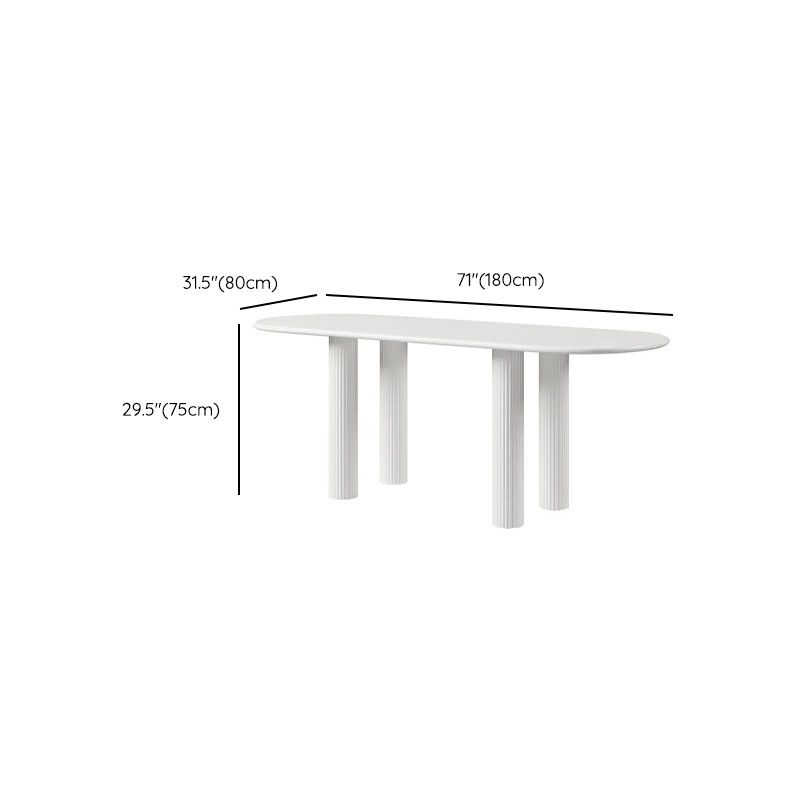 Modern White Dining Table Solid Wood Dinner Table for Dining Room