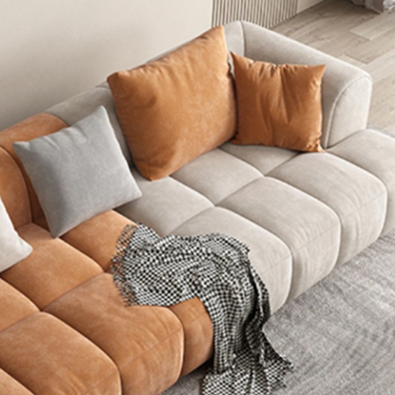 Moderne stijl sofa suède materiaal ingebed armleuning kussen achterbank bede