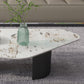 Irregular Slate Top Coffee Table with 2 Legs Modern 2-Piece Cocktail Table Set