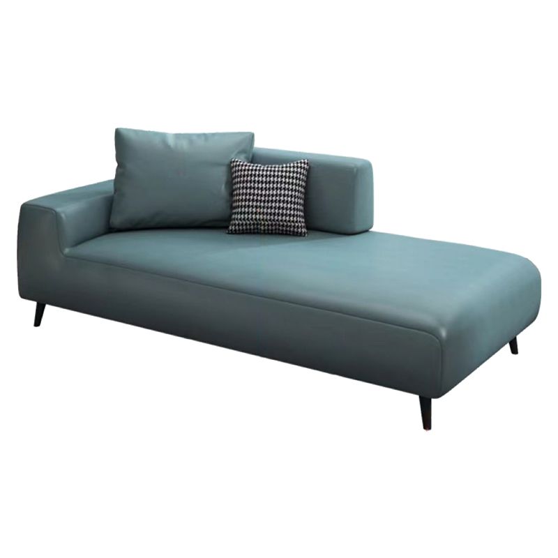 One Armed Faux Leather Accent Chair Modern Square Arms Chaise