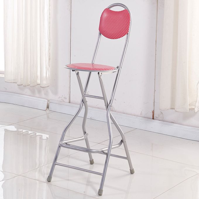 Modern Folding Armless Counter Stool Iron Cashier Bar Stool with Footrest Clearhalo 'Bar Furniture' 'Bar Stools' 'bar_stools' 'furn' 'furn_bar_stools' 'furniture_bar_stools' 'Kitchen & Dining Furniture' 'kitchen&dining_furn' 'kitchen' 'kitchen_furn' Furniture' 1200x1200_1d1c1f24-0001-4046-9f82-b425fc9a7307