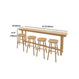 Tavolo da bar rettangolo in stile contemporaneo banda da bar in legno massello con base di cavalletto