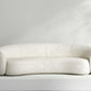 Contemporary Curved Sofa in White Sloped Arm Sofa for Living Room