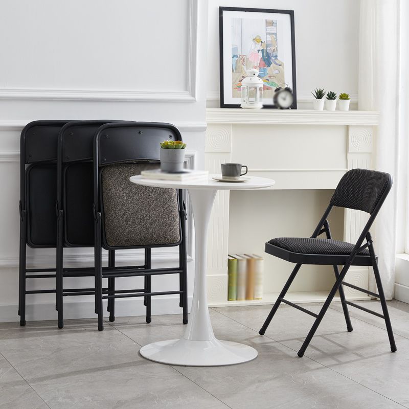Contemporary Metal Dining Chair Home Armless Folding Open Back Dining Side Chair Clearhalo ' kitchen&dining_furn' 'Dining Chairs' 'Dining Tables & Seating' 'dining_chair' 'furn' 'furn_dining_chair' 'Furniture' 'furniture_dining_chair' 'Kitchen & Dining Furniture' 'kitchen' 1200x1200_1d1eefc5-f101-43c1-b671-5b08928744bb