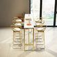 Glam Backrest Bar Stools Backrest Barstool with Gold Metal Legs