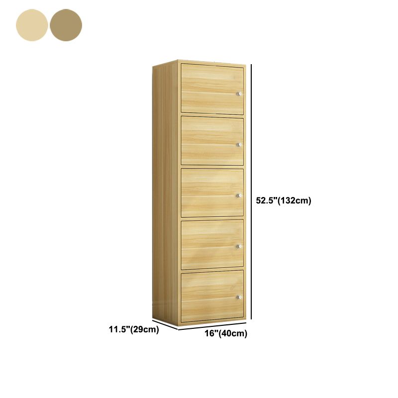 Scandinavian 15.7"L Book Shelf Wood Standard Bookcase With Doors