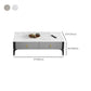 Contemporary Cocktail Table White 4 Legs Stone Top Coffee Table