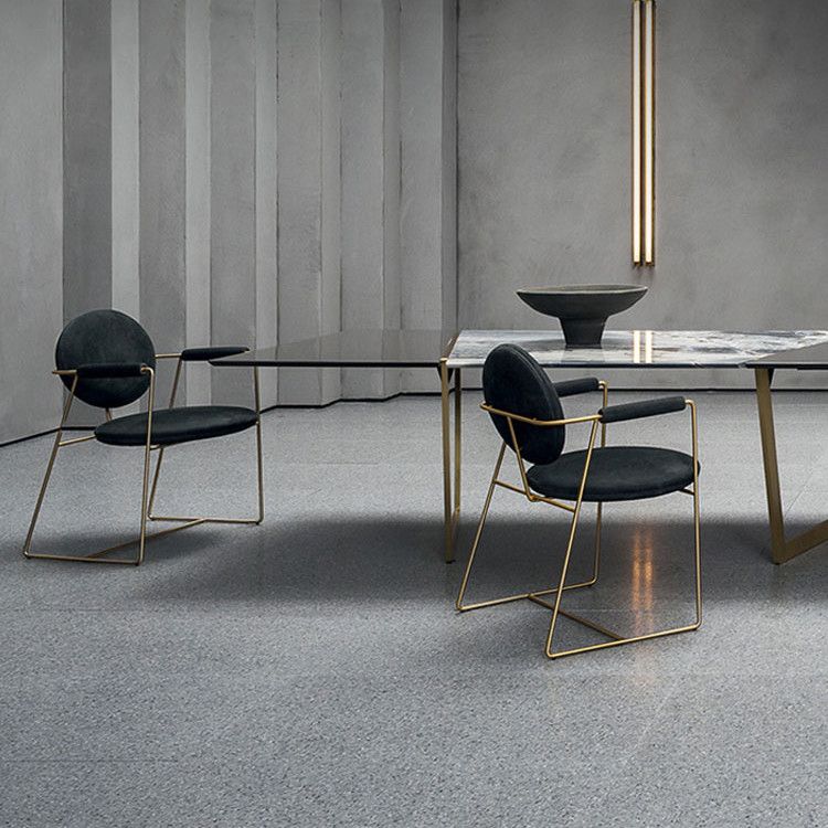 Blue and Gold Contemporary Faux Leather Dining Accent Chair for Home Clearhalo 'Dining Chairs' 'Dining Tables & Seating' 'dining_chair' 'furn' 'furn_dining_chair' 'Furniture' 'Kitchen & Dining Furniture' 1200x1200_1d2323f0-2d42-4a04-95d0-371031a48131