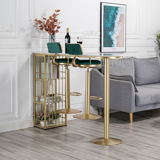 Spezialitäten in Indoor -Bar Tisch weiß moderner Kneipentisch mit Metallspeicher