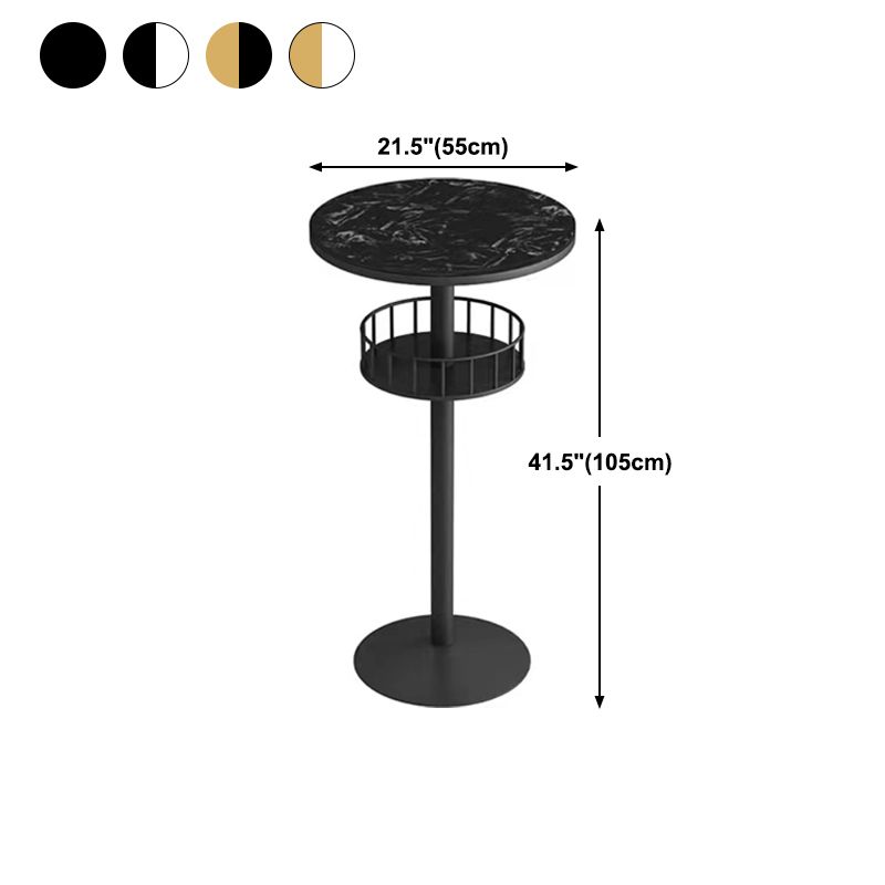 Glam Style Iron Marble Bar Table Indoor Pedestal Bistro Table - 21.6"W x 41.3"H Clearhalo 'Bar Furniture' 'Bar Tables' 'bar_tables' 'furn' 'furn_bar_tables' 'Furniture' 'furniture_bar_tables' 'Kitchen & Dining Furniture' 'kitchen&dining_furn' 'kitchen' 1200x1200_1d240766-c64d-49aa-9d5b-01fcafa11e70