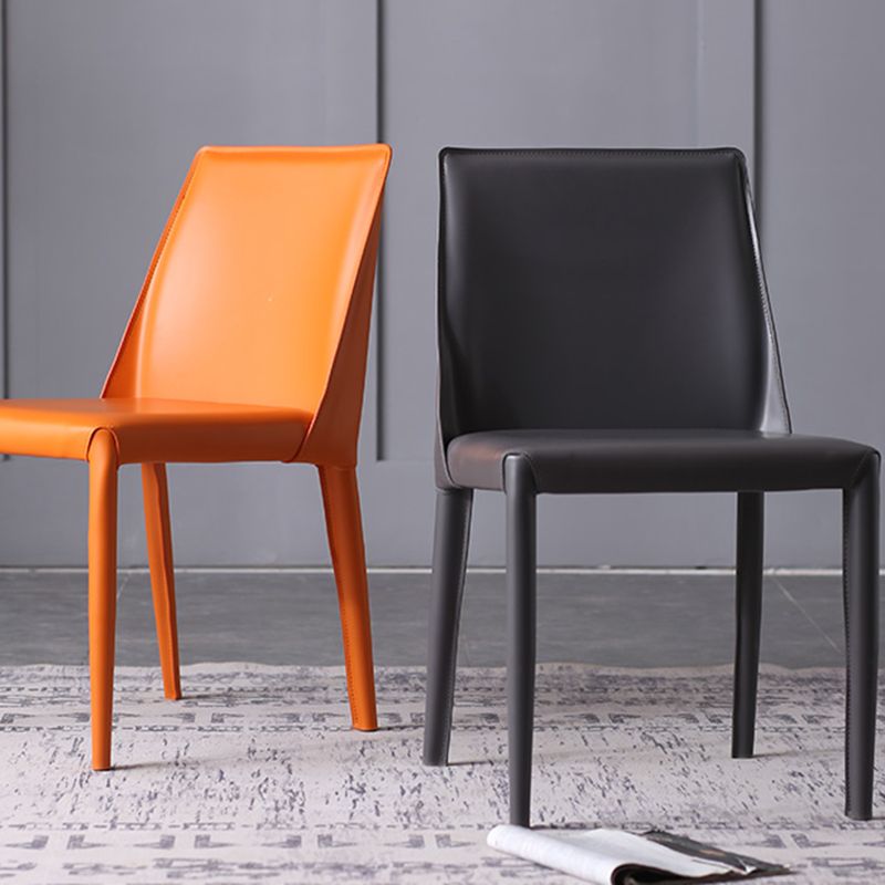 Designer Style Saddle Leather Home Side Chair Parsons Matte Finish Dining Chair(Set of 2) Clearhalo ' kitchen&dining_furn' 'Dining Chairs' 'Dining Tables & Seating' 'dining_chair' 'Furniture' 'furniture_dining_chair' 'Kitchen & Dining Furniture' 'kitchen' 1200x1200_1d24104c-2c79-4846-a65f-603a21fa7c0a