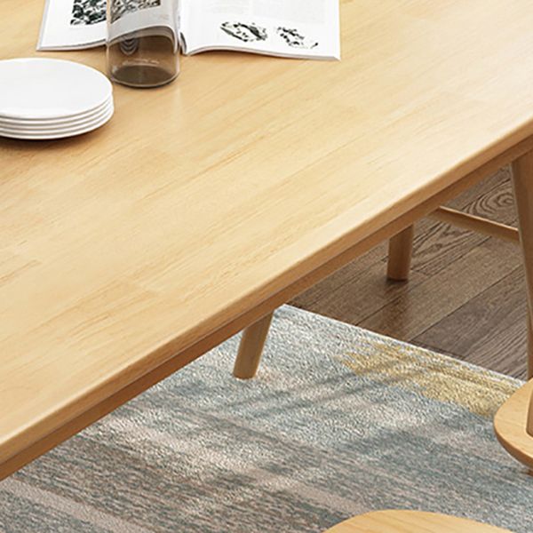 Rectangle Wood Dining Table Modern Rubber Wood Table in Nature/Walnut with 4 Legs Clearhalo ' dining_table' 'Dining Tables & Seating' 'Dining Tables' 'furn' 'furn_dining_table' 'Furniture' 'furniture_dining_table' 'Kitchen & Dining Furniture' 'kitchen&dining_furn' 'kitchen' 'kitchen_dining_table' 1200x1200_1d24559d-7bf4-4402-90a1-7b30bfe86309