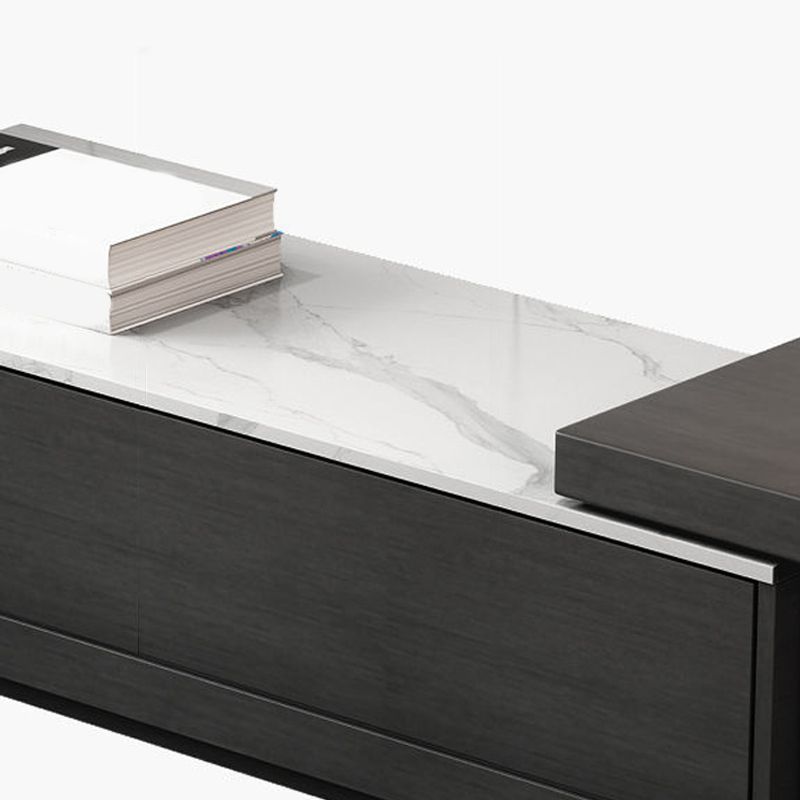 Modern Stone TV Stand Sliding TV Console with Drawers, 71"L X 16"W