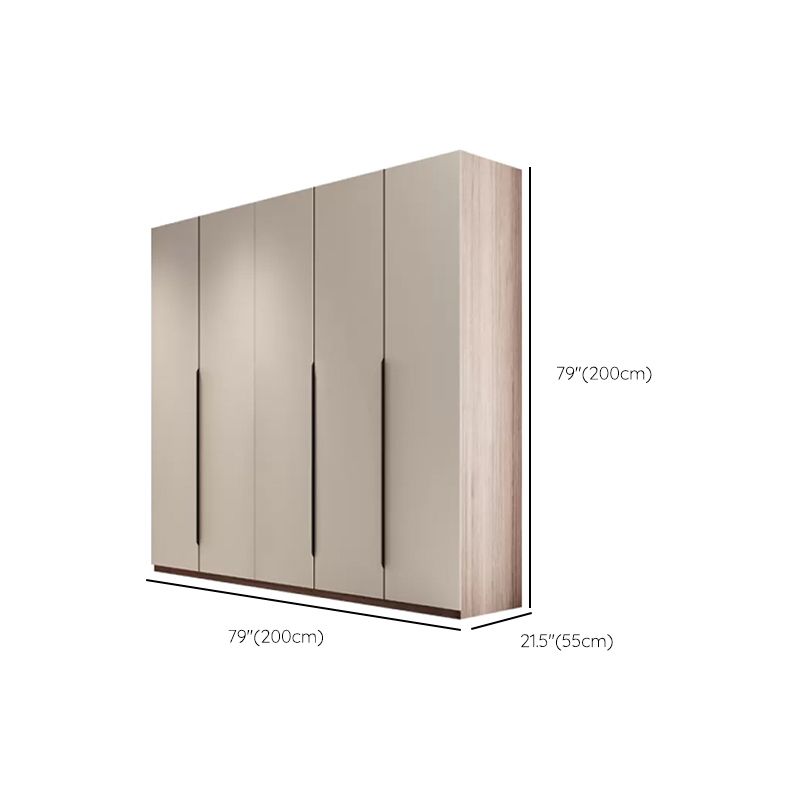 Hinged Storage Cabinet Modern Wardrobe Armoire with Garment Rod Clearhalo 'Armoires & Wardrobes' 'armoires_wardrobes' 'Bedroom Furniture' 'furn' 'furn_armoires_wardrobes' 'Furniture' 1200x1200_1d279e6b-6d34-4e3e-b0a5-11be76c7e3e7