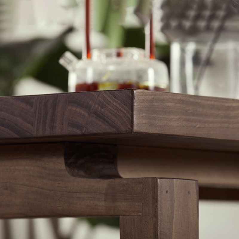 Modern 1/2/3/5 Pieces Dining Set Rectangle Double Pedestal Dinette Set in Natural Clearhalo 'Dining Room Sets' 'Dining Tables & Seating' 'dining_room_set' 'furn' 'furn_dining_room_set' 'Furniture' 'Kitchen & Dining Furniture' 1200x1200_1d27fdec-ca9c-41dd-a5fd-9bc23c42080e