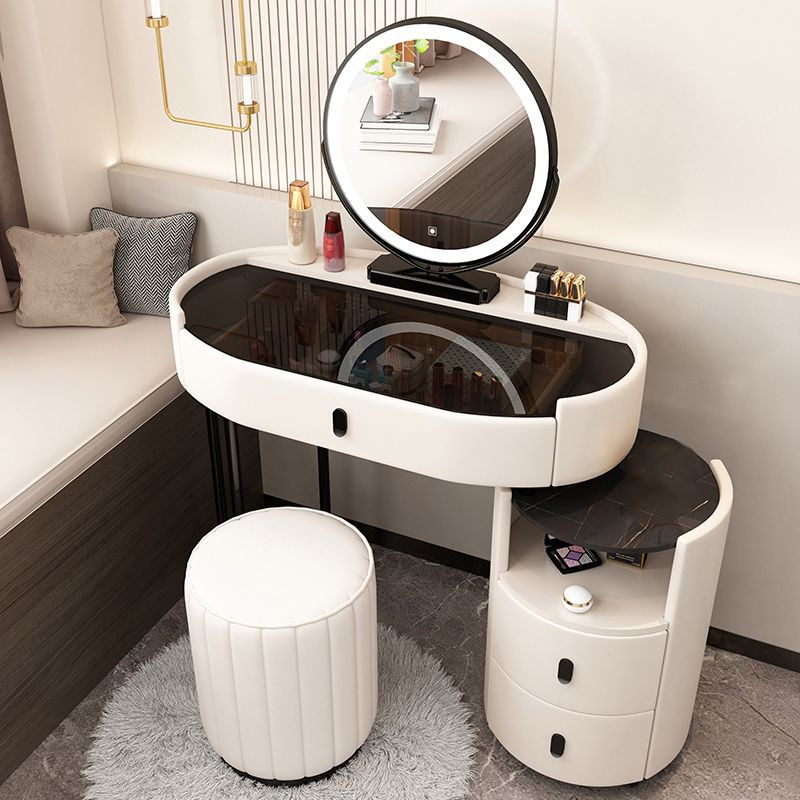 3 cassetti glam trucco vanità scrivania con vanità per trucco in vetro