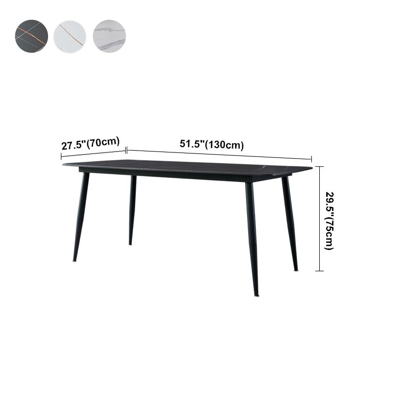 Modern Style Dining Table Rectangle Sintered Stone 4 Legs Table with Black Frame Clearhalo ' dining_table' 'Dining Tables & Seating' 'Dining Tables' 'furn' 'furn_dining_table' 'Furniture' 'furniture_dining_table' 'Kitchen & Dining Furniture' 'kitchen&dining_furn' 'kitchen' 'kitchen_dining_table' 1200x1200_1d29ab99-826b-45f1-ba40-e1a7e194d167
