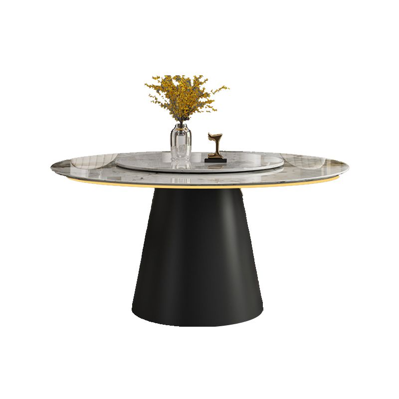 White Round Stone Dining Table Modern Convertible Furniture with Pedestal Base for Home Clearhalo 'Dining Tables & Seating' 'Dining Tables' 'dining_table' 'furn' 'furn_dining_table' 'Furniture' 'Kitchen & Dining Furniture' 1200x1200_1d2a1ec6-396a-4e92-8f68-eb550a0720dc