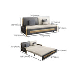 Contemporary 35.43" H Faux Leather Armless Sofa Bed For Apartment