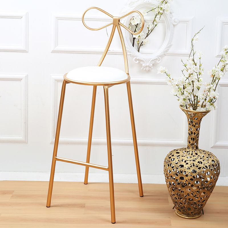 Round Leather and Metal Counter Stool Scandinavian Low Back Counter Bar Stool Clearhalo 'Bar Furniture' 'Bar Stools' 'bar_stools' 'furn' 'furn_bar_stools' 'Furniture' 'Kitchen & Dining Furniture' 1200x1200_1d2ca0df-d357-4d89-bea3-3604e56f672d