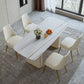 1/4/6/7/9-delige rechthoekige eetset Eettafel met gesinterd stenen blad en leren stoelen