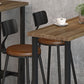Juego de mesa de pub moderno de 1/2/4 piezas, mesa de mostrador de madera rectangular con taburetes