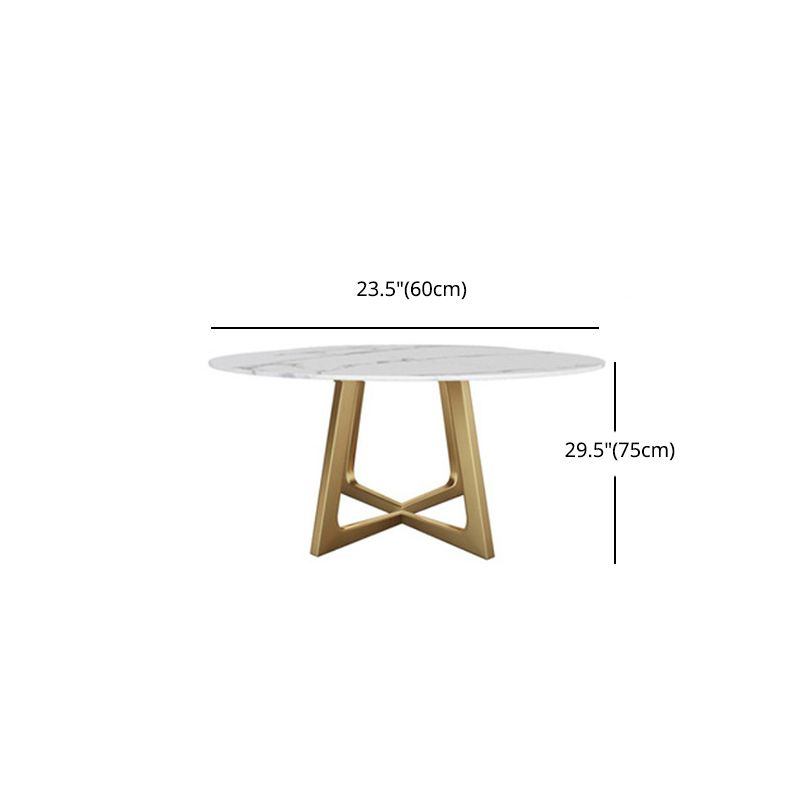 Glam Style Stone Round Dining Table with Gold Base for Living Room Clearhalo 'Dining Tables & Seating' 'Dining Tables' 'dining_table' 'furn' 'furn_dining_table' 'Furniture' 'Kitchen & Dining Furniture' 1200x1200_1d3155db-9ecc-42e7-974a-07e87592b64a
