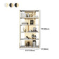 11.81"W 78.74"H Bookshelf Glam Style Open Back Bookcase for Study Room Home Office Clearhalo 'Bookcases' 'furn' 'furn_bookcases' 'Furniture' 'furniture_bookcases' 'kitchen' 'kitchen_bookcases' 'Living Room Furniture' 'Office Furniture' 1200x1200_1d35565f-de84-4bf1-99f5-1381e8107f2c