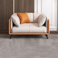 Contemporary Faux Leather Sofa with Tuxedo Arm in Orange and White Clearhalo 'furn' 'furn_sofas' 'Furniture' 'Living Room Furniture' 'Sofa' 'sofas' 1200x1200_1d360ed4-8e55-4aec-9cf0-73fac2684968