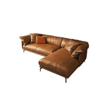 Brown Leather/Faux Leather Sectional Pillow Top Arm for Living Room Clearhalo 'furn' 'furn_sectionals' 'Furniture' 'furniture_sectionals' 'kitchen' 'kitchen_sectionals' 'Living Room Furniture' 'Sectionals' 1200x1200_1d373123-8bc4-4216-a4ef-e02deaaa87bf