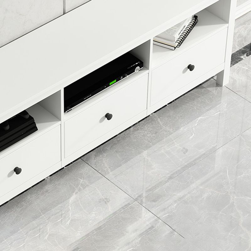 White Contemporary TV Stand Faux Wood TV Cabinet with Drawers Clearhalo 'furn' 'furn_tv_stands_entertainment_centers' 'Furniture' 'Living Room Furniture' 'TV Stands & Entertainment Centers' 'TV Stands & Media Storage Furniture' 'tv_stands_entertainment_centers' 1200x1200_1d374119-819b-46cc-a967-2f8f84334c8a