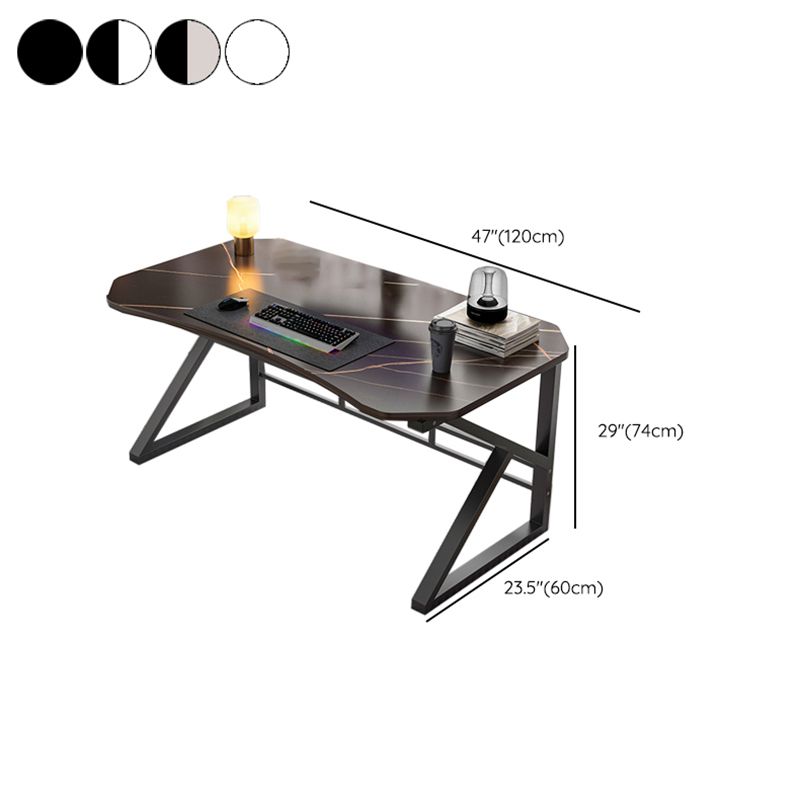 Modern Wooden Office Desk Antique Finish Computer Desk with Metal Legs Clearhalo 'furn' 'furn_office_desk' 'Furniture' 'Office Desks' 'Office Furniture' 'office_desk' 1200x1200_1d374269-983b-4ec5-af87-d83d4138aa63