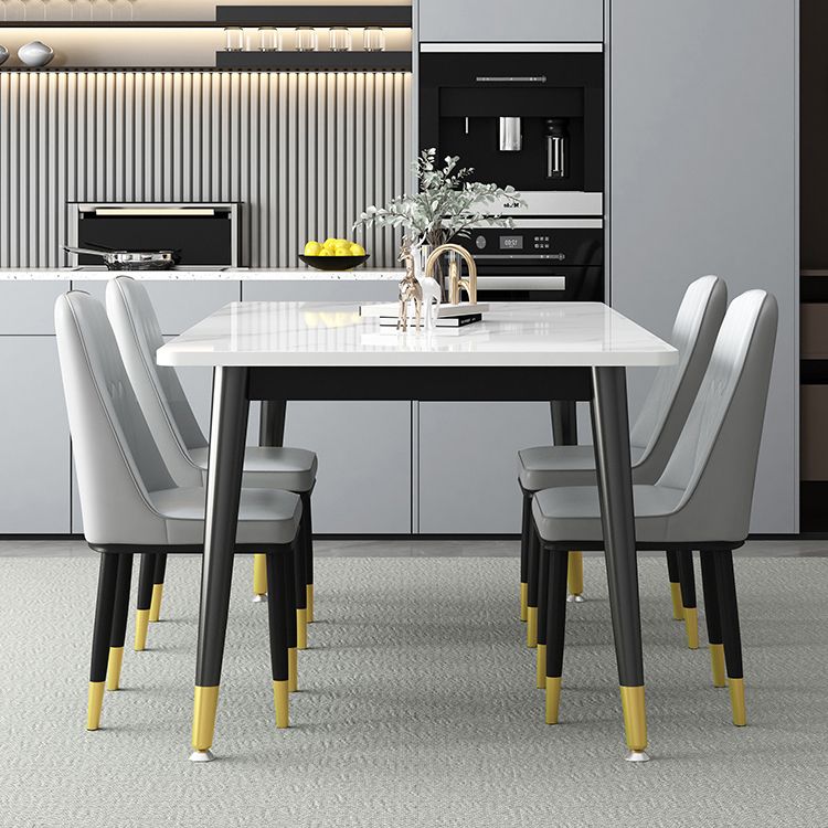 Simple Sintered Stone Dining Table Kitchen Rectangle Shape Dining Table with 4 Legs Base Clearhalo ' dining_table' 'Dining Tables & Seating' 'Dining Tables' 'furn' 'furn_dining_table' 'Furniture' 'furniture_dining_table' 'Kitchen & Dining Furniture' 'kitchen&dining_furn' 'kitchen' 'kitchen_dining_table' 1200x1200_1d37a5c6-6e3c-4a9b-817b-60c0c80b3701