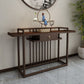 Solid Wood Console Table 1 Shelf Rectangle Accent Table for Hall