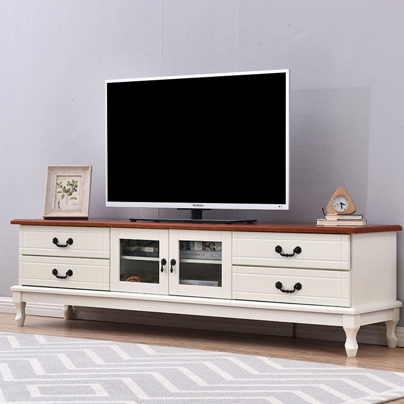 Traditional TV Console Wooden TV Media Console with 4 Drawers Clearhalo 'furn' 'furn_tv_stands_entertainment_centers' 'Furniture' 'Living Room Furniture' 'TV Stands & Entertainment Centers' 'TV Stands & Media Storage Furniture' 'tv_stands_entertainment_centers' 1200x1200_1d39a0d2-70fc-4af2-bb02-74902642229e