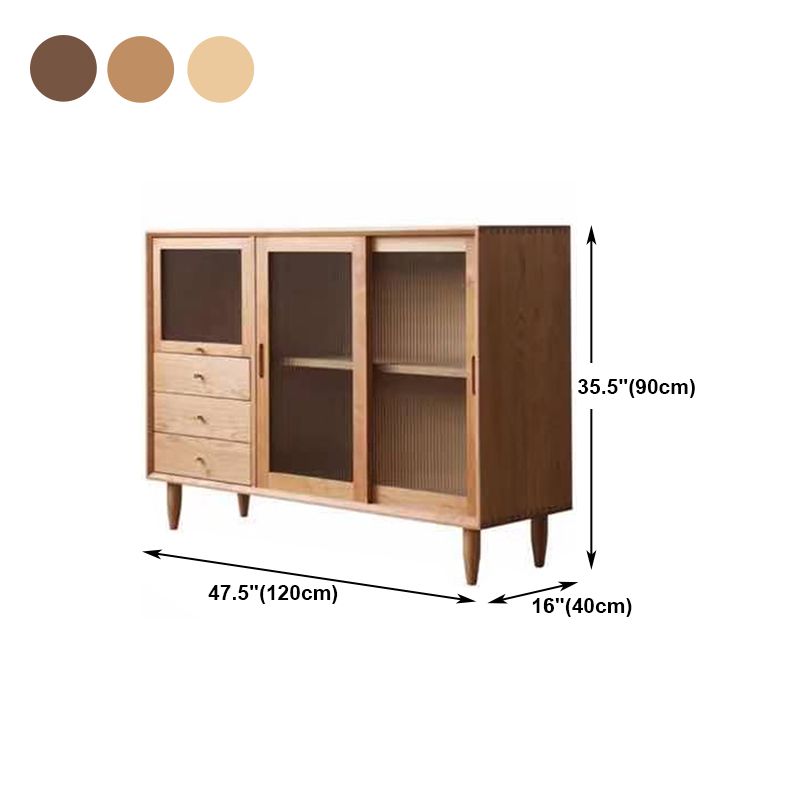 Sideboard in legno contemporaneo 3 cassetti e porte armadio per soggiorno