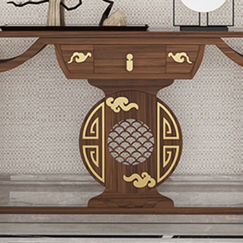 Mesa de consola de consola contemporánea de rectángulo mesa de sofá de consola de madera en marrón