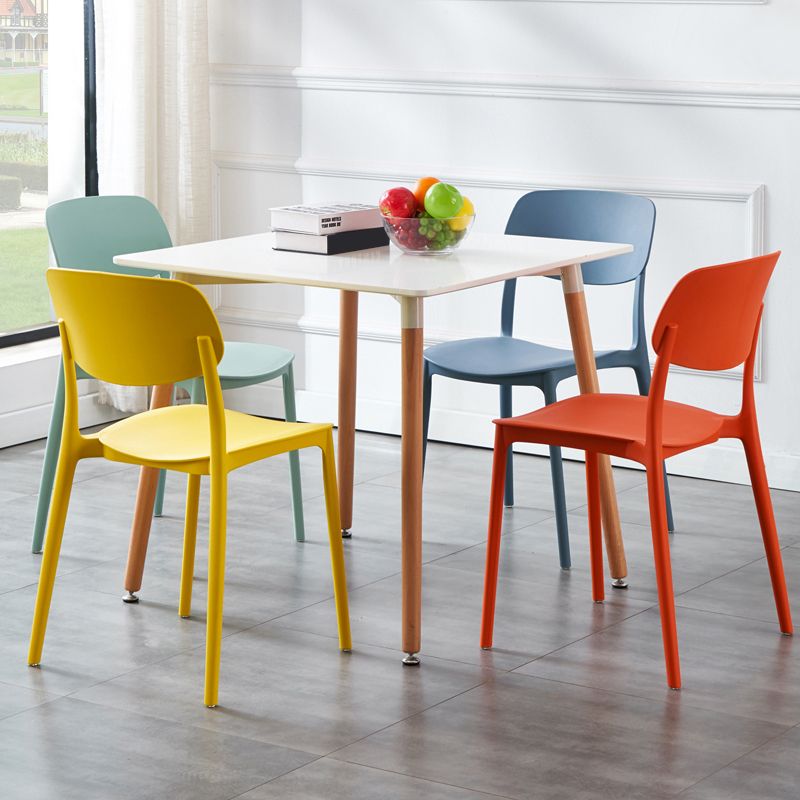 Plastic Side Chair Contemporary Multicolor Open Back Side Chair for Dining Room Clearhalo ' kitchen&dining_furn' 'Dining Chairs' 'Dining Tables & Seating' 'dining_chair' 'furn' 'furn_dining_chair' 'Furniture' 'furniture_dining_chair' 'Kitchen & Dining Furniture' 'kitchen' 1200x1200_1d3b679a-ac9d-4ab9-b36b-50e8c698b7ed